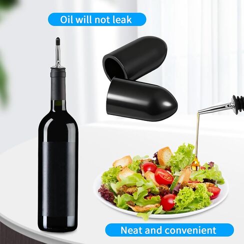 100 Pcs Rubber Pour Spout Caps, Liquor Bottle Dust Sealing Covers for Olive Oil Dispensers, Wine Pourers - Pro Kitchen Bar Accessories - Black (Spout Not Included) in Saudi Arabia