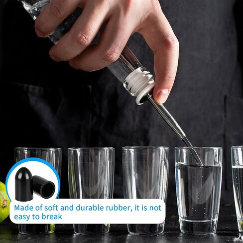 100 Pcs Rubber Pour Spout Caps, Liquor Bottle Dust Sealing Covers for Olive Oil Dispensers, Wine Pourers - Pro Kitchen Bar Accessories - Black (Spout Not Included) in Saudi Arabia