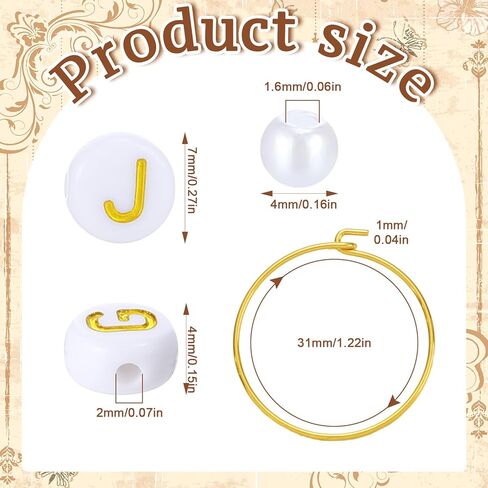 Suncalla 32 Set Personalized Pearl Wine Glass Charms Rings 32 Tone Hoops 300 Letters Beads 1000 White Pearl DIY Wine Glass Markers for Birthday Bridal Shower Party Favors in Saudi Arabia