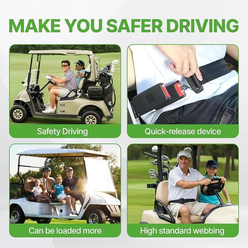 2 PCS Universal Golf Cart Seat Belt Kit for EZGO, Yamaha, Club Car, Front & Rear Seat Compatible (No Bracket Included) in Saudi Arabia