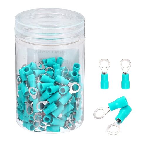 MECCANIXITY 150Pcs Insulated Ring Terminal RVS1.25-5 Battery Lugs 22-16AWG Electrical Crimp Terminals Eyelet Wire Connectors for Industrial, Electrical Wiring, Green in Saudi Arabia