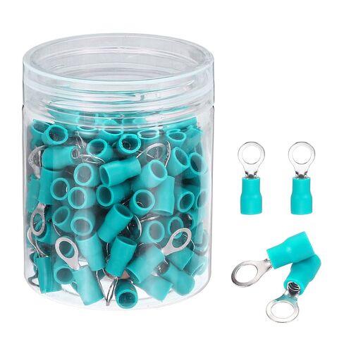 MECCANIXITY 150Pcs Insulated Ring Terminal RVS1.25-5 Battery Lugs 22-16AWG Electrical Crimp Terminals Eyelet Wire Connectors for Industrial, Electrical Wiring, Green in Saudi Arabia
