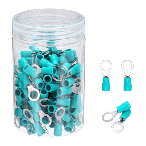 MECCANIXITY 150Pcs Insulated Ring Terminal RVS1.25-5 Battery Lugs 22-16AWG Electrical Crimp Terminals Eyelet Wire Connectors for Industrial, Electrical Wiring, Green in Saudi Arabia
