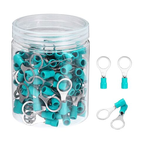 MECCANIXITY 150Pcs Insulated Ring Terminal RVS1.25-5 Battery Lugs 22-16AWG Electrical Crimp Terminals Eyelet Wire Connectors for Industrial, Electrical Wiring, Green in Saudi Arabia