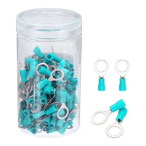 MECCANIXITY 150Pcs Insulated Ring Terminal RVS1.25-5 Battery Lugs 22-16AWG Electrical Crimp Terminals Eyelet Wire Connectors for Industrial, Electrical Wiring, Green in Saudi Arabia