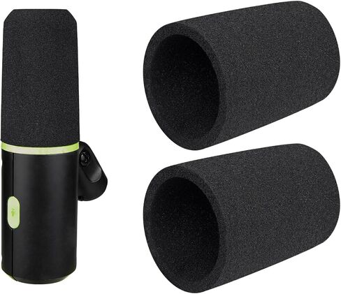 SOULWIT 2Pcs Microphones Pop Filter for Shure MV6, Protective Anti-Plosive Mic Cover Windscreen Foam - Black in Saudi Arabia