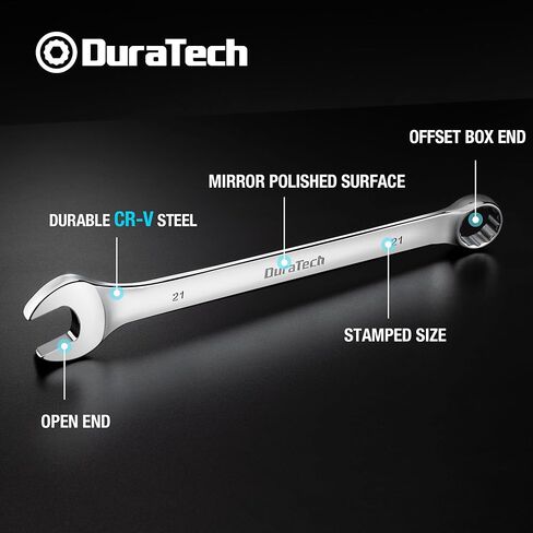 DURATECH 21mm Combination Wrench, Metric, CR-V Constructed with Mirror Polish, 12-Point, 15-Degree Offset in Saudi Arabia