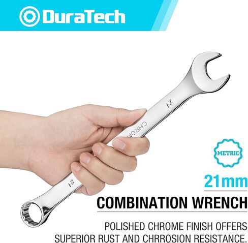 DURATECH 21mm Combination Wrench, Metric, CR-V Constructed with Mirror Polish, 12-Point, 15-Degree Offset in Saudi Arabia