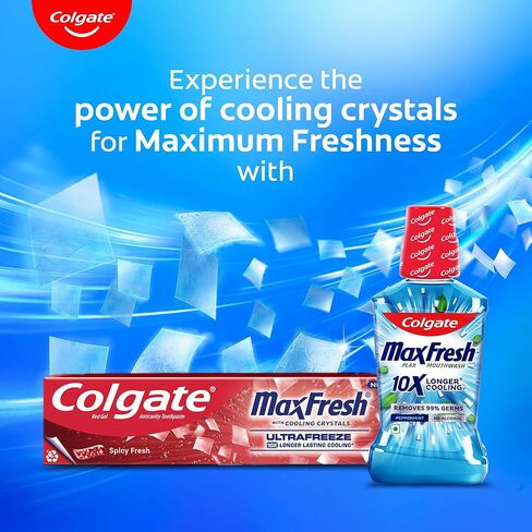 Colgate MaxFresh Toothpaste, Red Gel Tooth Paste with Menthol for Super Fresh Breath, 70g (Spicy Fresh) in Saudi Arabia