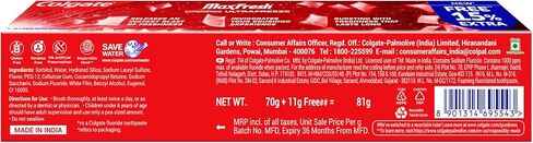 Colgate MaxFresh Toothpaste, Red Gel Tooth Paste with Menthol for Super Fresh Breath, 70g (Spicy Fresh) in Saudi Arabia