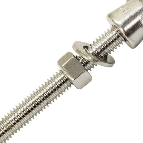 WLL 1,050 Pounds 3/8 Inch x 12 Inch Fully Threaded Marine Stainless Steel Turned Eye Bolt Nut Washer in Saudi Arabia