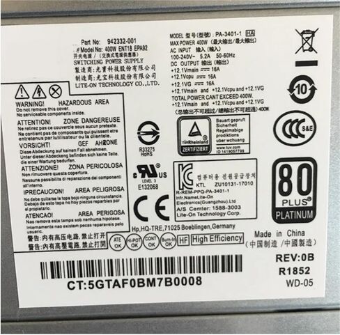 Power Supply for 280 288 G3 PSU DPS-310AB-3 A 937516-004 PCG007 901772-004 PA-3401-1 PCG007 901772-003 901772-004 in Saudi Arabia