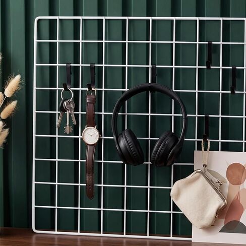 20 Pcs Hooks for Wire Shelving J Shaped Wire Shelf Hooks Metal Shelf Hook Grid Wall Hook Accessories for Hanging Sink Hanger Kitchen Bedroom Office Wires Rack (Silver, Black) in Saudi Arabia
