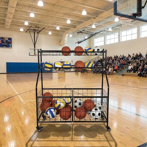 Garvee Ball Storage Cart, Sports Equipment Garage Organizer with Wheels for Sports Gear and Toys, Rolling Indoor/Outdoor Storage Cart in Saudi Arabia