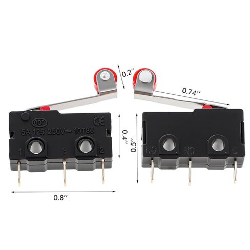 Copkim 30 Pcs Micro Limit Switch Kw12-3 AC 250V 5A SPDT 1NO 1NC Micro Switch Normally Open Close with Roller Lever Arm Black Fast Break Computer Car Mouse Electronic Product in Saudi Arabia