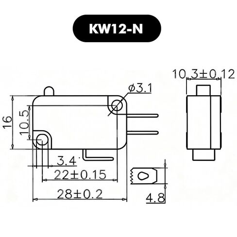 Copkim 30 Pcs Micro Limit Switch Kw12-3 AC 250V 5A SPDT 1NO 1NC Micro Switch Normally Open Close with Roller Lever Arm Black Fast Break Computer Car Mouse Electronic Product in Saudi Arabia
