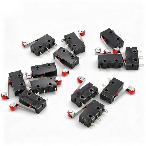 Copkim 30 Pcs Micro Limit Switch Kw12-3 AC 250V 5A SPDT 1NO 1NC Micro Switch Normally Open Close with Roller Lever Arm Black Fast Break Computer Car Mouse Electronic Product in Saudi Arabia