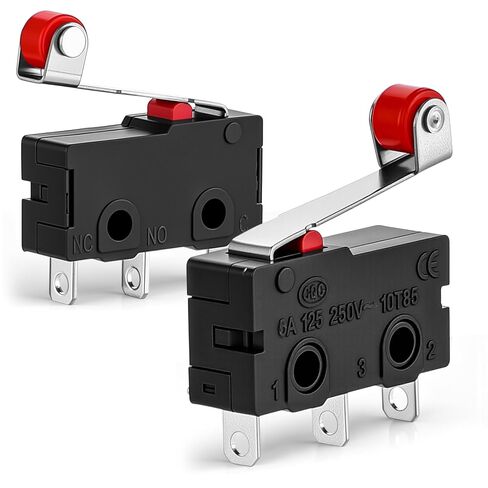 Copkim 30 Pcs Micro Limit Switch Kw12-3 AC 250V 5A SPDT 1NO 1NC Micro Switch Normally Open Close with Roller Lever Arm Black Fast Break Computer Car Mouse Electronic Product in Saudi Arabia