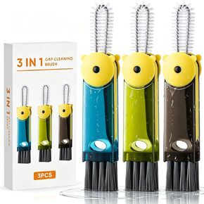 3 in 1 Cup Lid Cleaning Brush - Upgraded Version Cup Lid Brush with Packaging Box, Suitable for All Types of Cups, Bottle Gaps, Portable Travel and Home Kitchen Multifunctional Cleaning Set (3pcs) in Saudi Arabia