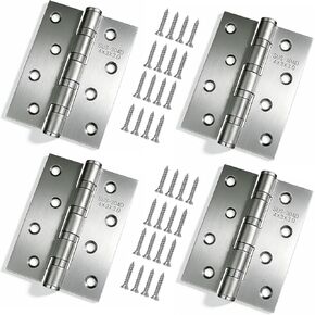 LAFULER 4 Pack Stainless Steel 4in（100MM） × 3in（74MM） 304 Bearing Door Hinge, with Square Corners for Exterior & Interior Doors, Black Door Hinge，Thickness: 0.075 inches (1.9MM) in Saudi Arabia