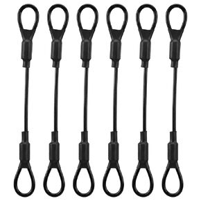 6 Pack Steel Cable with Loops, 3mm Stainless Steel Safety Cable with Sturdy PVC Coating, Lanyard Cables for Outdoor Adventures Home Safety Travel Protection in Kuwait