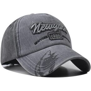 Vintage Washed Cotton Baseball Cap for Women Men - Distressed Dad Hat with Adjustable Strap Unisex Grey Low Profile Casual Cap in Kuwait