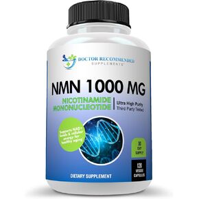المكملات الموصى بها من قبل الأطباء NMN 1000 ملغ (أحادي نيوكليوتيد النيكوتيناميد) - 120 كبسولة نباتية، 30 حصة - يدعم مستويات NAD+ والطاقة الخلوية - تم اختباره بواسطة طرف ثالث، غير معدّل وراثيًا، خالي من الغلوتين in Kuwait