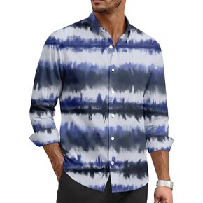 Men's Long Sleeve Henley Shirt Textured Pattern Casual Button Up with Open Front & Soft Fabric Relaxed Fit Shirt in Kuwait