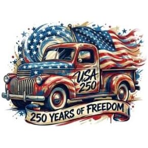 ملصقات السيارات لشاحنة عتيقة 250 عامًا من الحرية - 1776-2026 ملصق التقاط العلم الأمريكي، ملصق فينيل ممتص للصدمات وطني في الرابع من يوليو بالولايات المتحدة الأمريكية، هدية عيد الاستقلال لمحبي شاحنات الآباء in Kuwait