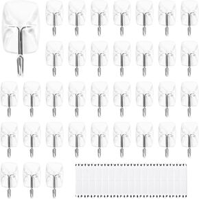 36 Small Hooks with 40 Removable Strips, Clear Wire Hanger Toggle Hooks, Adhesive Strips, Damage-Free Utility Hooks, No Tools Wall Hook for Hanging,Great for Hats, Holidays Anniversaries Decorations in Saudi Arabia