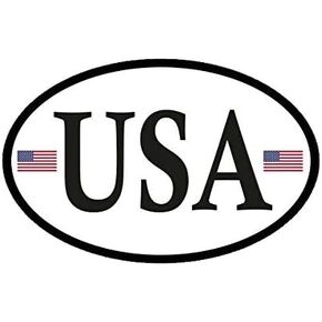 EW Designs Oval USA Sticker Decal Vinyl American Flags Patriotic America Euro Bumper Sticker Vinyl Sticker Car Truck Decal 5" in Saudi Arabia