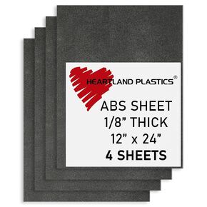 Black ABS Plastic Sheet, 1/8" Thick for DIY Projects (Automotive, Crafts, Repair, Molding) (2, 12 x 12) in Saudi Arabia