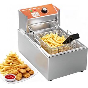 22L (23.25QT) Large Electric Deep Fryer with 3 Baskets - 3400W Thickened Stainless Steel Countertop Oil Fryer Temperature Control Easy Clean Catering Fryer in Saudi Arabia