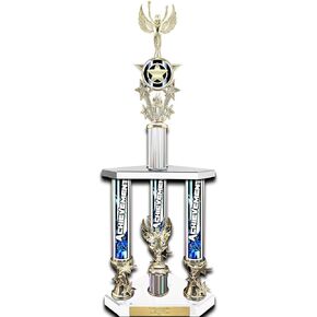 24" Action Matrix Achievement Silver Flute 3 Column Trophy, Custom Achievement Trophies with Personalized Engraving - WW193HS-ACAMB in Saudi Arabia