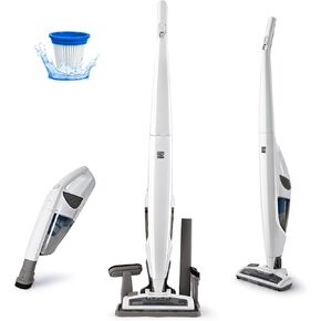 Kenmore DS1030 Cordless Stick Vacuum Lightweight Cleaner 2-Speed Power Suction LED Headlight 2-in-1 Handheld for Hardwood Floor, Carpet & Pet Hair, White in Kuwait