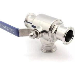 25mm 304 Stainless Steel Sanitary Ball Valve 3 Three Way OD 50.5mm Tri Clamp Ferrule Type 1Pcs(TType) in Saudi Arabia
