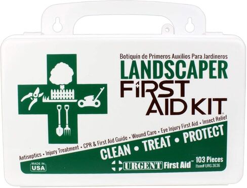 Landscaper & Tree Trimming First Aid Kit, OSHA Compliant, 10 Unit, 103 Piece, Plastic Case with Gasket to Keep Out Moisture and dust - be OSHA Compliant: Special Extra First aid Item Content, Too in Saudi Arabia