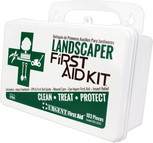 Landscaper & Tree Trimming First Aid Kit, OSHA Compliant, 10 Unit, 103 Piece, Plastic Case with Gasket to Keep Out Moisture and dust - be OSHA Compliant: Special Extra First aid Item Content, Too in Saudi Arabia