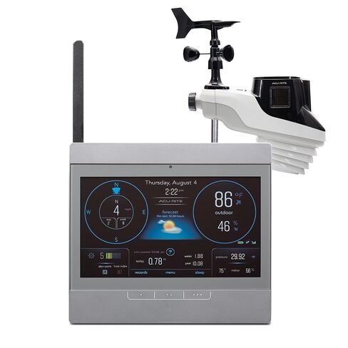 محطة طقس AcuRite Atlas الاحترافية مع شاشة HD مباشرة إلى Wi-Fi، وكشف البرق، ومقياس ضغط مدمج، ودرجة الحرارة، والرطوبة، وسرعة/اتجاه الرياح وقياسات هطول الأمطار (01001M) in Kuwait