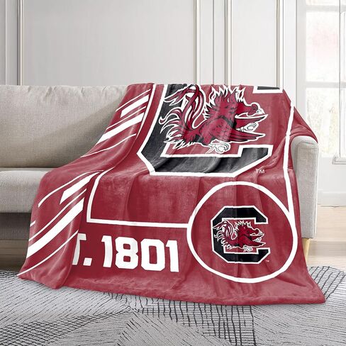 FANMATS NCAA South Carolina Gamecocks Super Plush Throw Blanket – 60" x 70" Size | Team Color | Ultra-Soft Polyester Material in Saudi Arabia