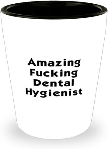Beautiful Dental hygienist Gifts, Amazing Fucking Dental, Unique Idea Shot Glass For Colleagues, Ceramic Cup From Colleagues in Saudi Arabia