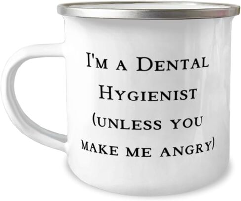 Dental hygienist Gifts For Coworkers, I'm a Dental Hygienist, Unique Idea Dental hygienist 12oz Camping Mug, From Friends in Saudi Arabia