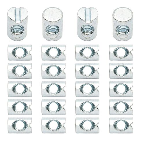 24PCS M6x20mm Barrel Nuts Cross Dowels Slotted Nuts Hardware Replacement Kit for Bunk Bed Beds Headboards Chairs Furniture in Saudi Arabia