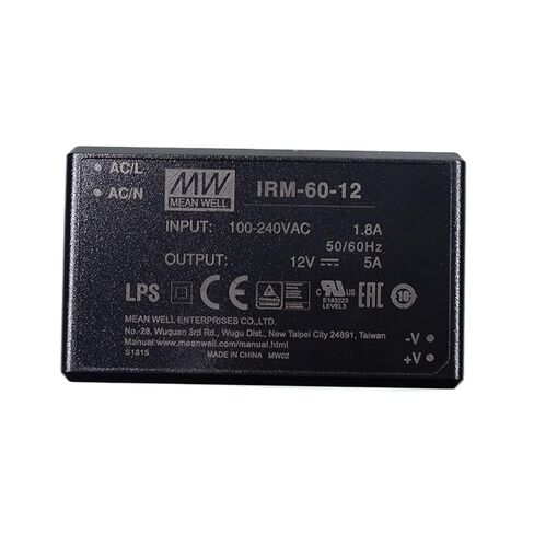 IRM-60-12 60 واط ثنائي الفينيل متعدد الكلور تجميع وحدة الطاقة المغلفة 110 فولت/220 فولت التيار المتناوب إلى 12 فولت 5A وحدة نوع مصدر الطاقة in Kuwait