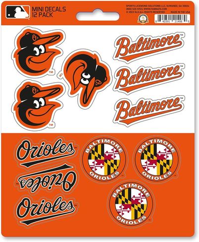 FANMATS 39289 Baltimore Orioles Mini Decal 12-pk in Saudi Arabia