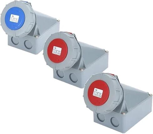 63A 125A IP67 220V 380V Industrial Male Female Plug and Socket 3P/4P/5P Electrical ConnectorWall Mounted(Plug,125A-4P) in Saudi Arabia