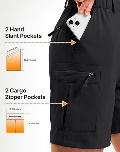 Pudolla Women's 7"/9" Hiking Cargo Shorts with Pockets Quick Dry Lightweight Summer Shorts for Women Golf Casual in Saudi Arabia