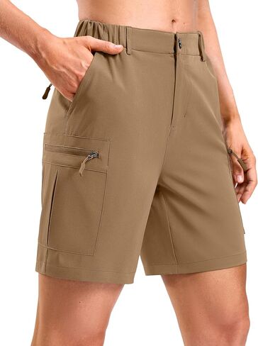 Pudolla Women's 7"/9" Hiking Cargo Shorts with Pockets Quick Dry Lightweight Summer Shorts for Women Golf Casual in Saudi Arabia