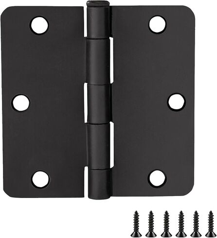 Design House Door Hinges for Interior Doors 6-Pack 3.5-inch x 3.5-inch – Rounded 1/4-inch Radius Steel Door Hinge – Painted White – Fits Standard Doors – Design House 186049 in Saudi Arabia