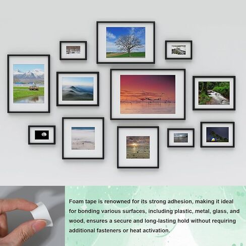 33FT×0.78In Double Sided Foam Tape, Double Sided Tape for Walls, Strong Adhesive Strips for Wall Art, Office Decor, Posters or Picture Hanging, Packaging, Bonding (White) in Saudi Arabia